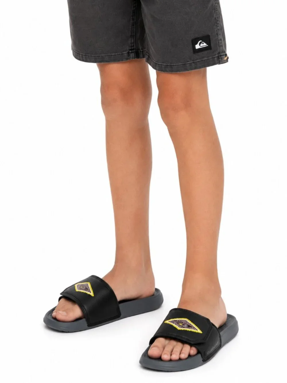 Quiksilver Bright Coast Adjust Boys Black Slide Sandals Little Kid US 11 NWT